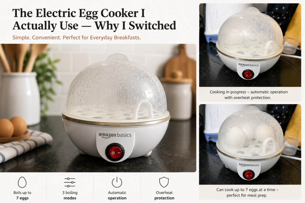 Electric egg cooker for easy everyday breakfasts
